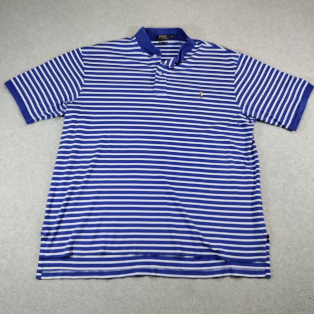 Polo by Ralph Lauren Blue and White Striped Short-Sleeve Polo